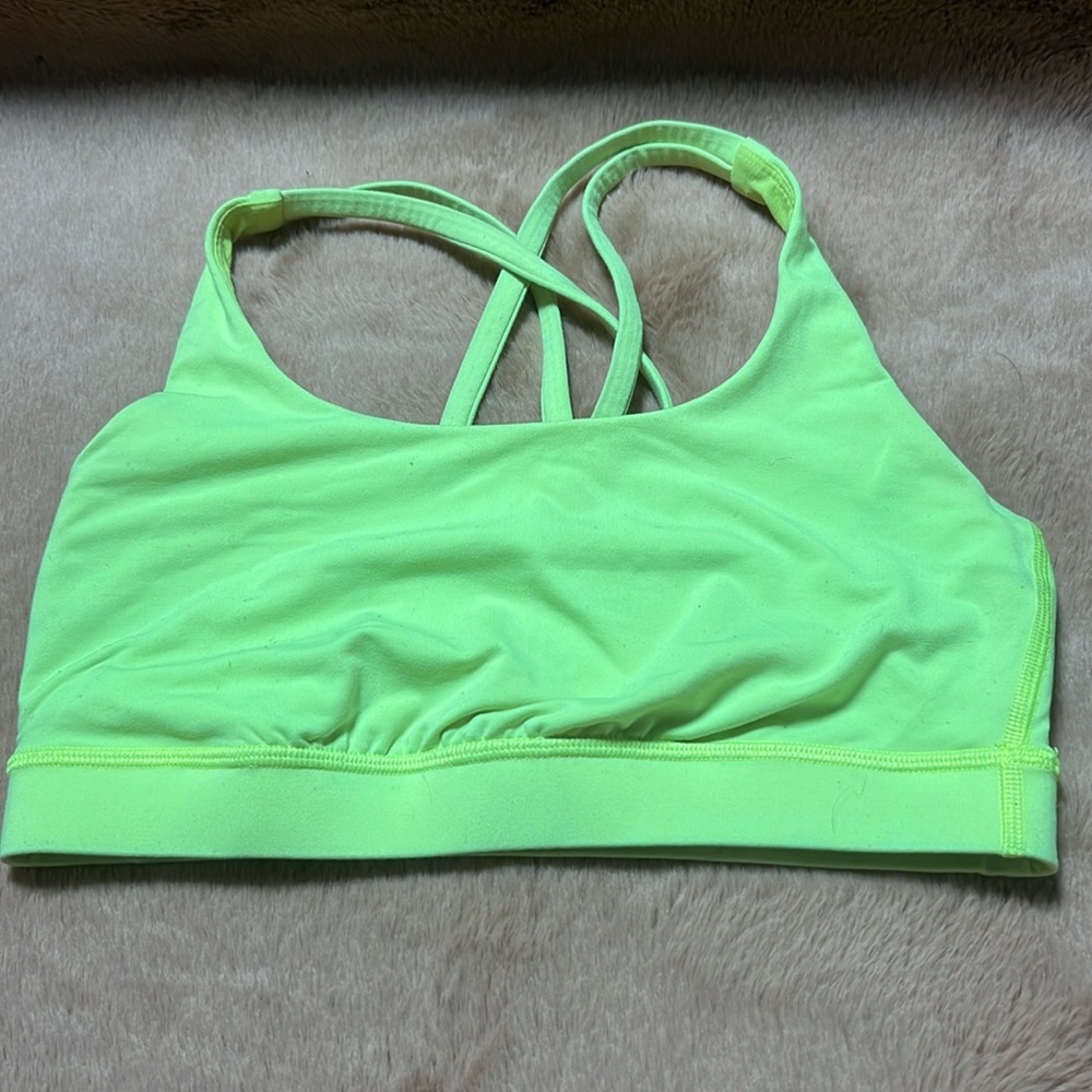 Lime green Lululemon sports bra 
size 2